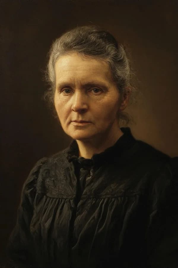 Oil painting portrait of Marie Curie