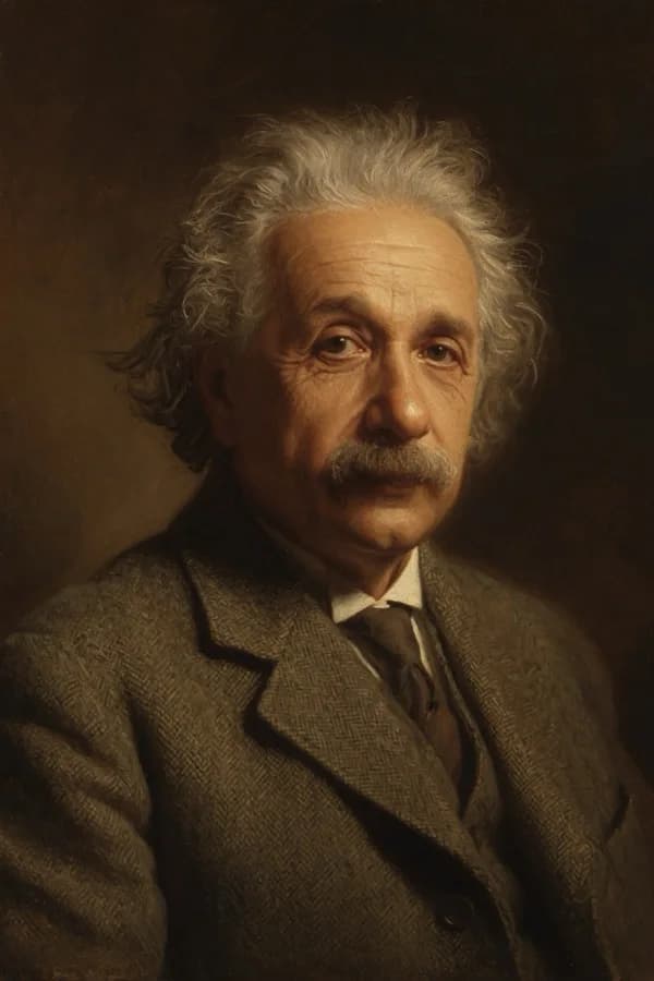 Oil painting portrait of Albert Einstein