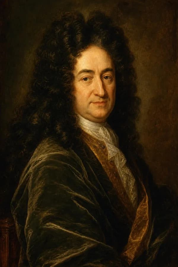 Oil painting portrait of Gottfried Wilhelm Leibniz