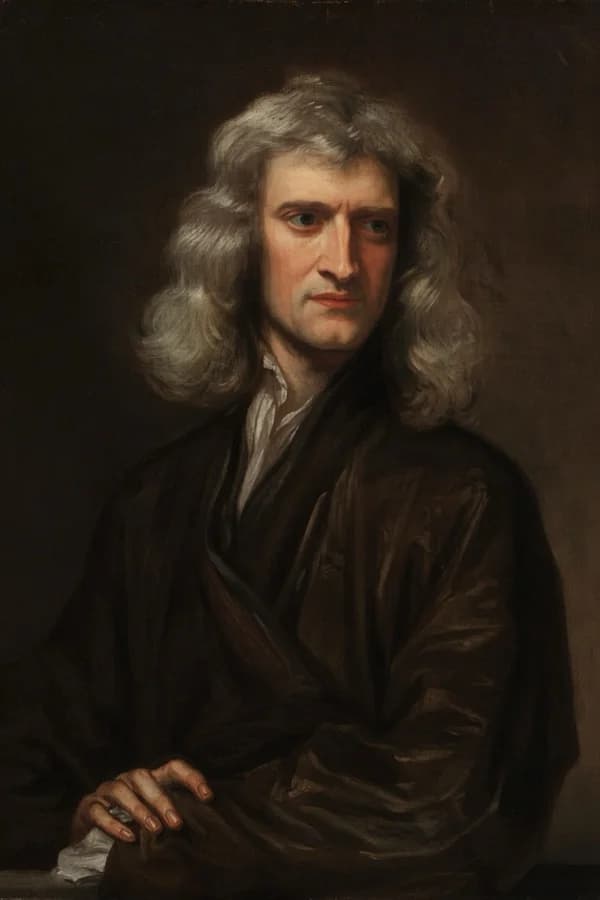 Oil painting portrait of Isaac Newton